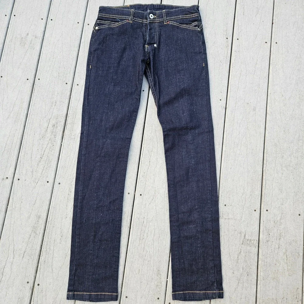 Rufskin Matchstick Slim-Fit Straight Indigo Button Fly Jeans Mens Size 30 USA